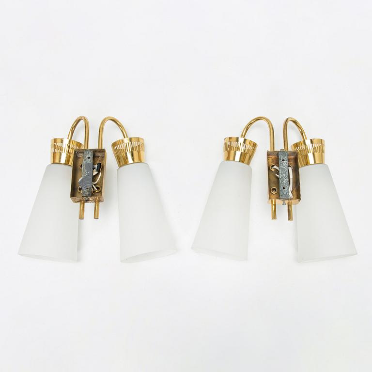Vägglampor, ett par, modell EY 60 Itsu 1900-talets mitt.