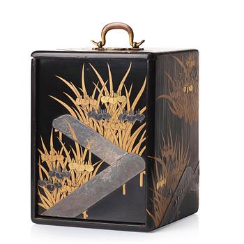 A Japanese lacquered box with four drawers, Meiji period (1868-1912).