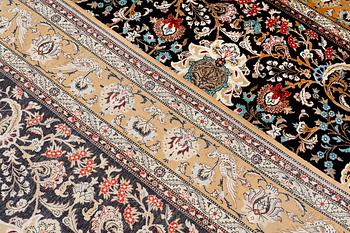 A carpet, Figural Silk Qum, ca 309 x 200 cm.