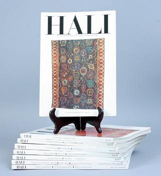 KATALOGER, 8 st, " HALI The International magazine of Fine Carpets and Textiles".