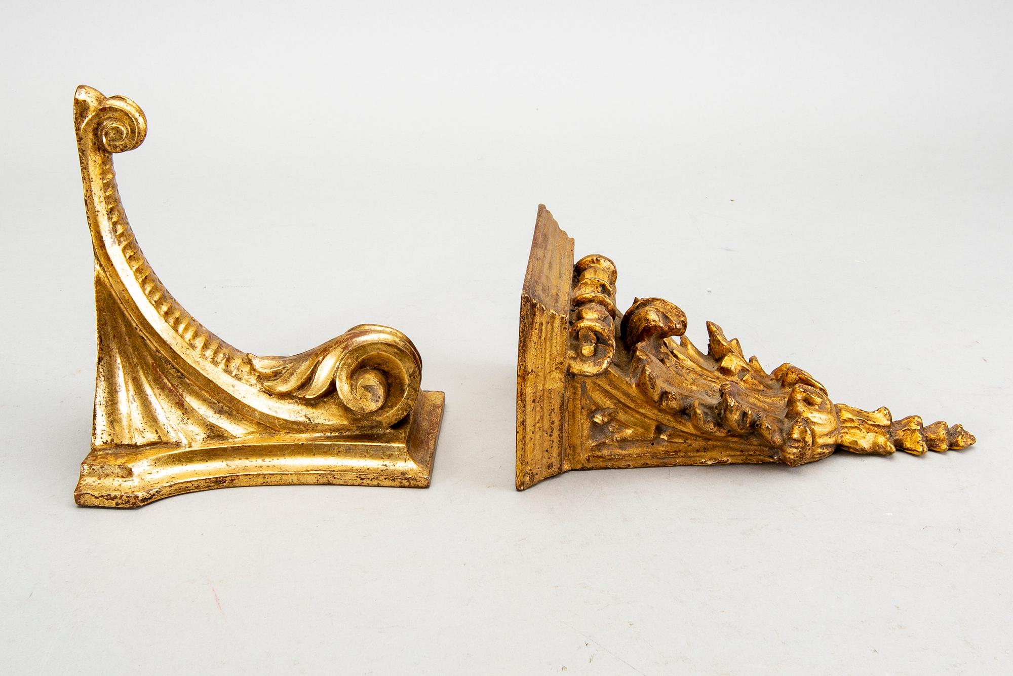 Konsoler och konsolhyllor 10 st Louis XV-stil Paoletti Florens, Italien 1900-talets mitt.