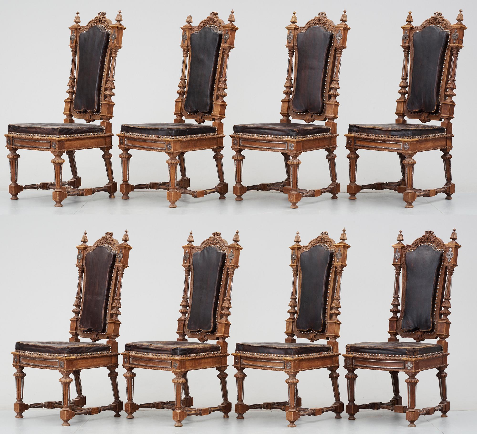 STOLAR, 8 st, nyrenässans, 1800-talets senare del.