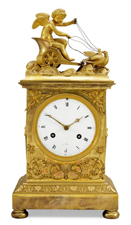 A French Empire mantel clock.