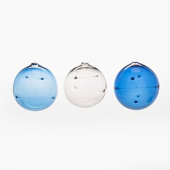 Timo Sarpaneva, konstglas, 3 st, "Aurinkopallo" (Solboll), Iittala.