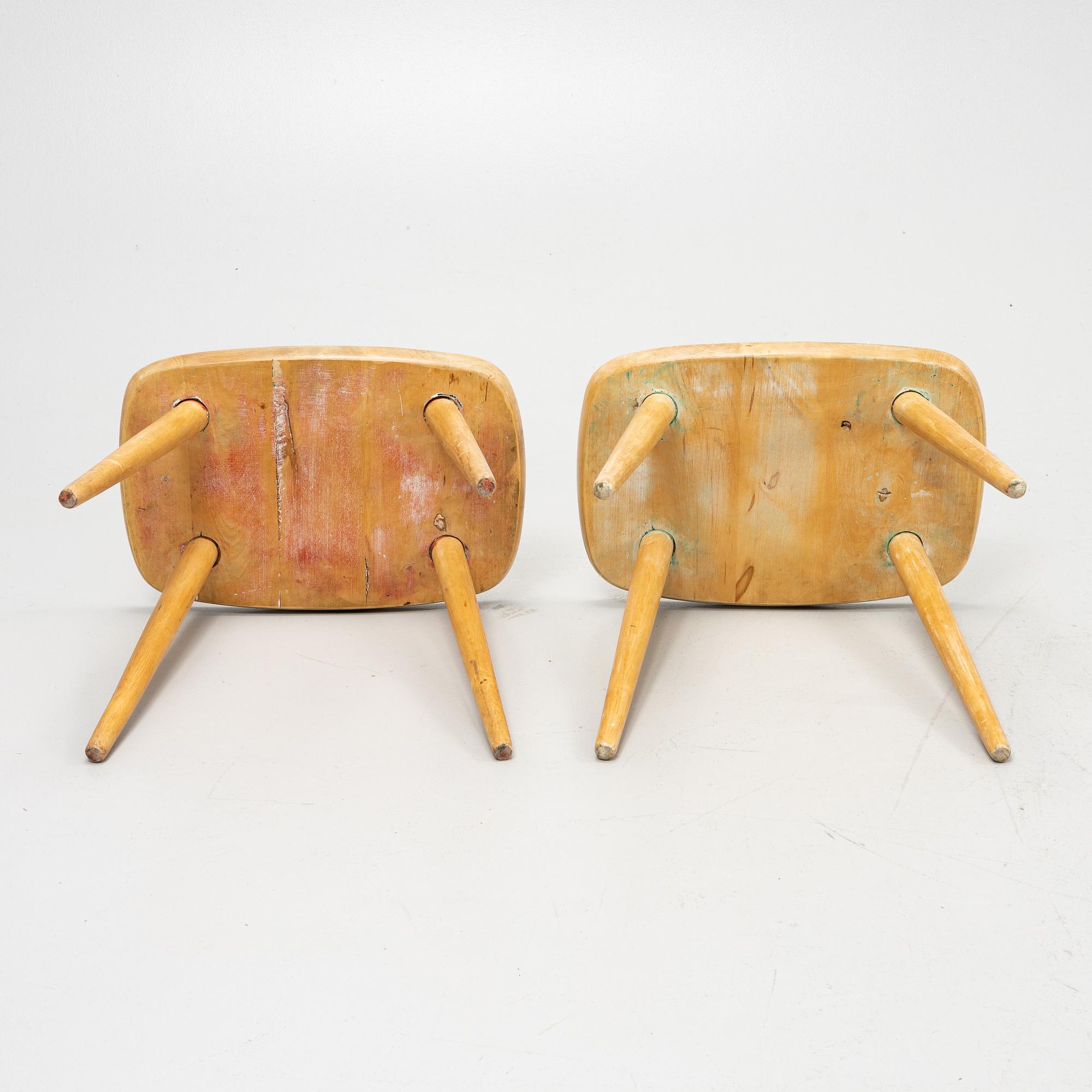Yngve Ekström, a pair of 'Palle' stools, second half of the 20th Century.