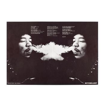 Hans Esselius · HANS ESSELIUS, affisch, offset, "Jimi Hendrix" 1971, signerad.