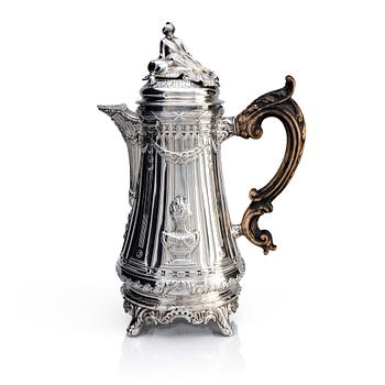 A Rococo silver coffee pot, by Henrik Christoffer Klint, possibly in collaboration with Christian Precht,Stockholm 1770.