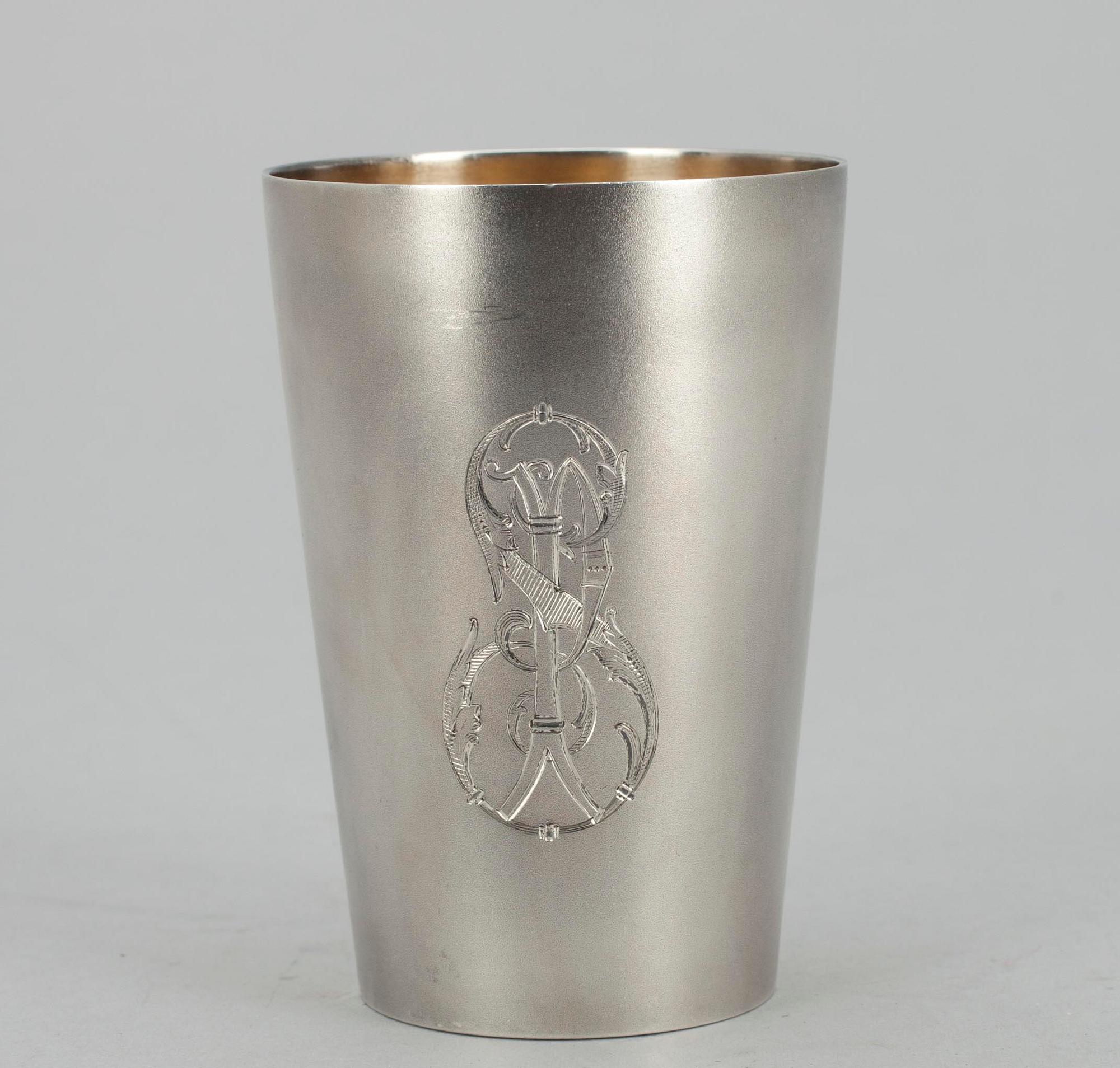 BÄGARE, silver, Hjalmar Edvard Fagerroos, Helsingfors 1902. Vikt ca 73 g.