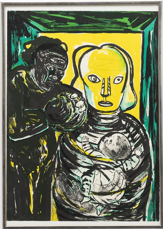 Lena Cronqvist, färglitografi ut ett drömspel, ramad.