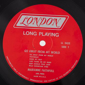Marianne Faithfull, "Go Away From My World", LP, signed, 1965.
