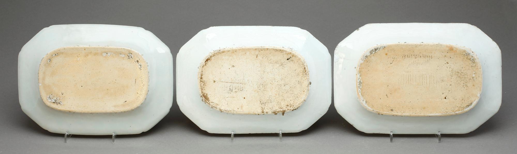 STEKFAT, 7 st olika, porslin, mest Qianlong, Kina 1700-1800-tal.