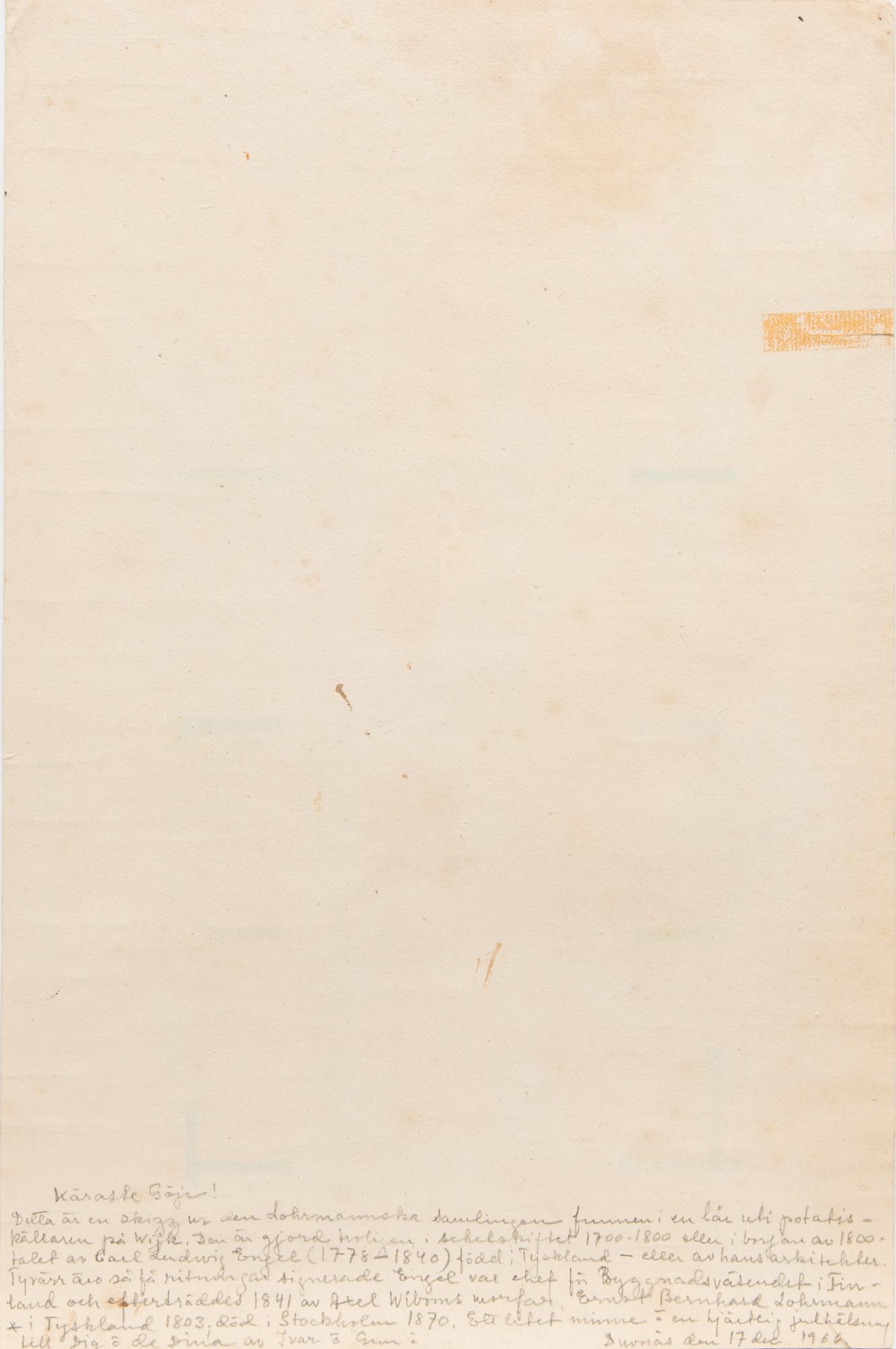 AKVARELLER/RITNINGAR, 3 st. tillskrivan Carl Ludwig Engel (1778-1840), ej signerade.