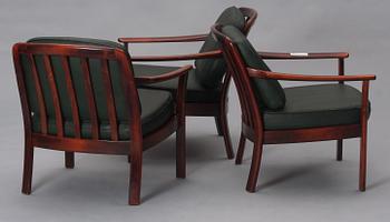 FÅTÖLJER, 3 st, Bröderna Andersson. 1960/70-tal.