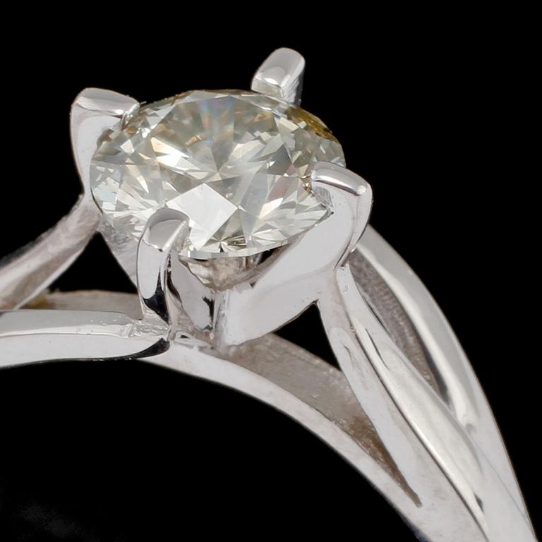 RING, 14k vitguld med briljantslipad diamant ca 0.97 ct, 2000-tal. Vikt 3 g.