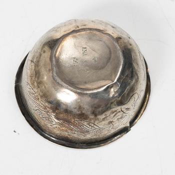 Two Swedish silver cups and four tumblers, 18th-19th century.