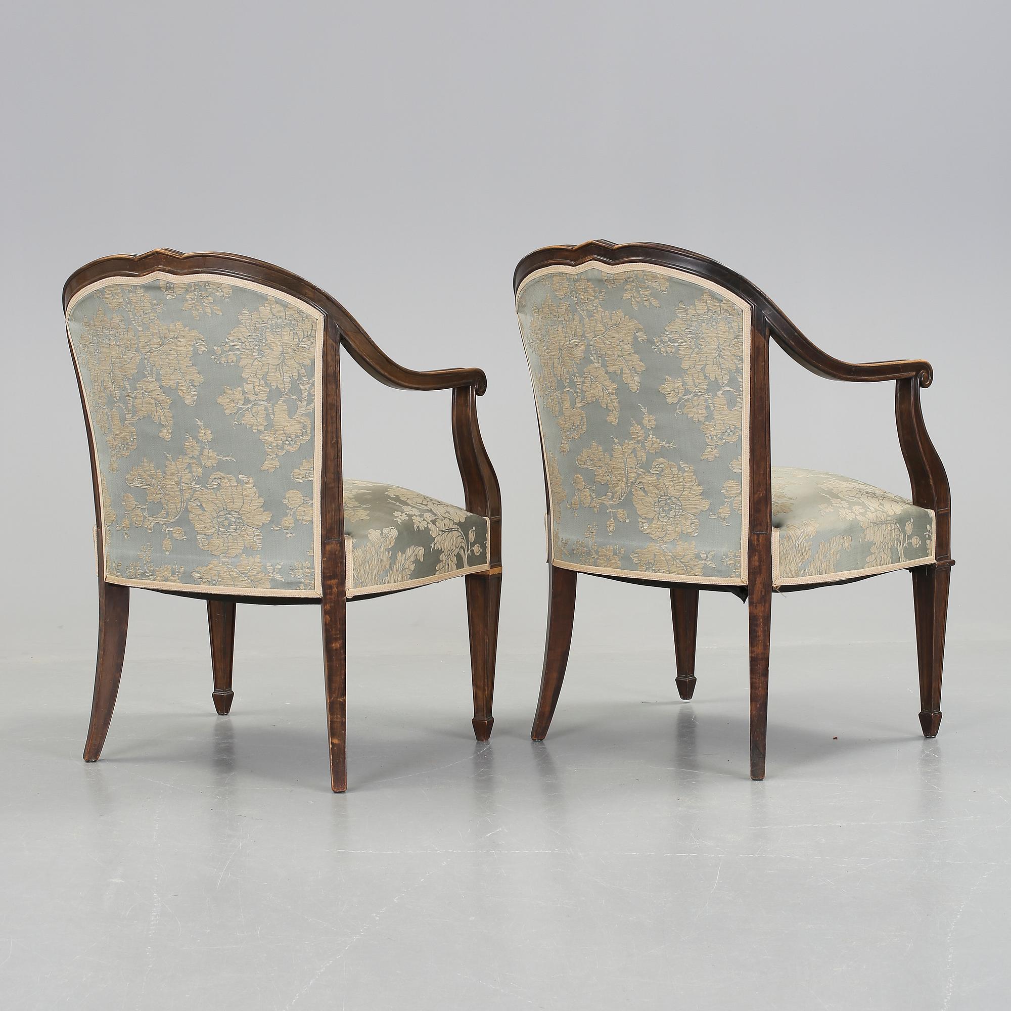 KARMSTOLAR, ett par, art deco, 1920/30-tal.