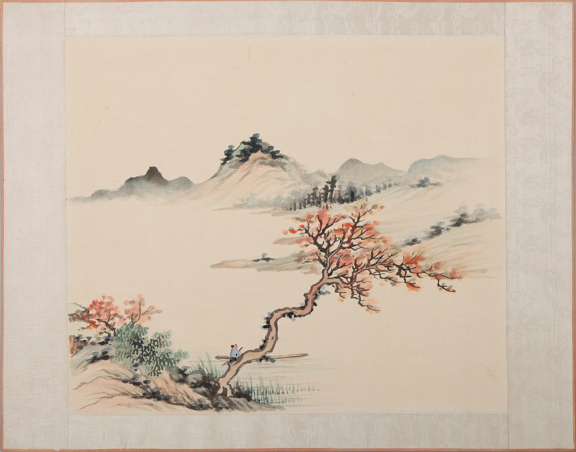 OKÄND KONSTNÄR, mapp med 10 st, gouacher, Japan/Kina, 1900-talets första hälft.