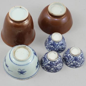 PARTI PORSLIN, 7 delar, Kina, 1700-tal.