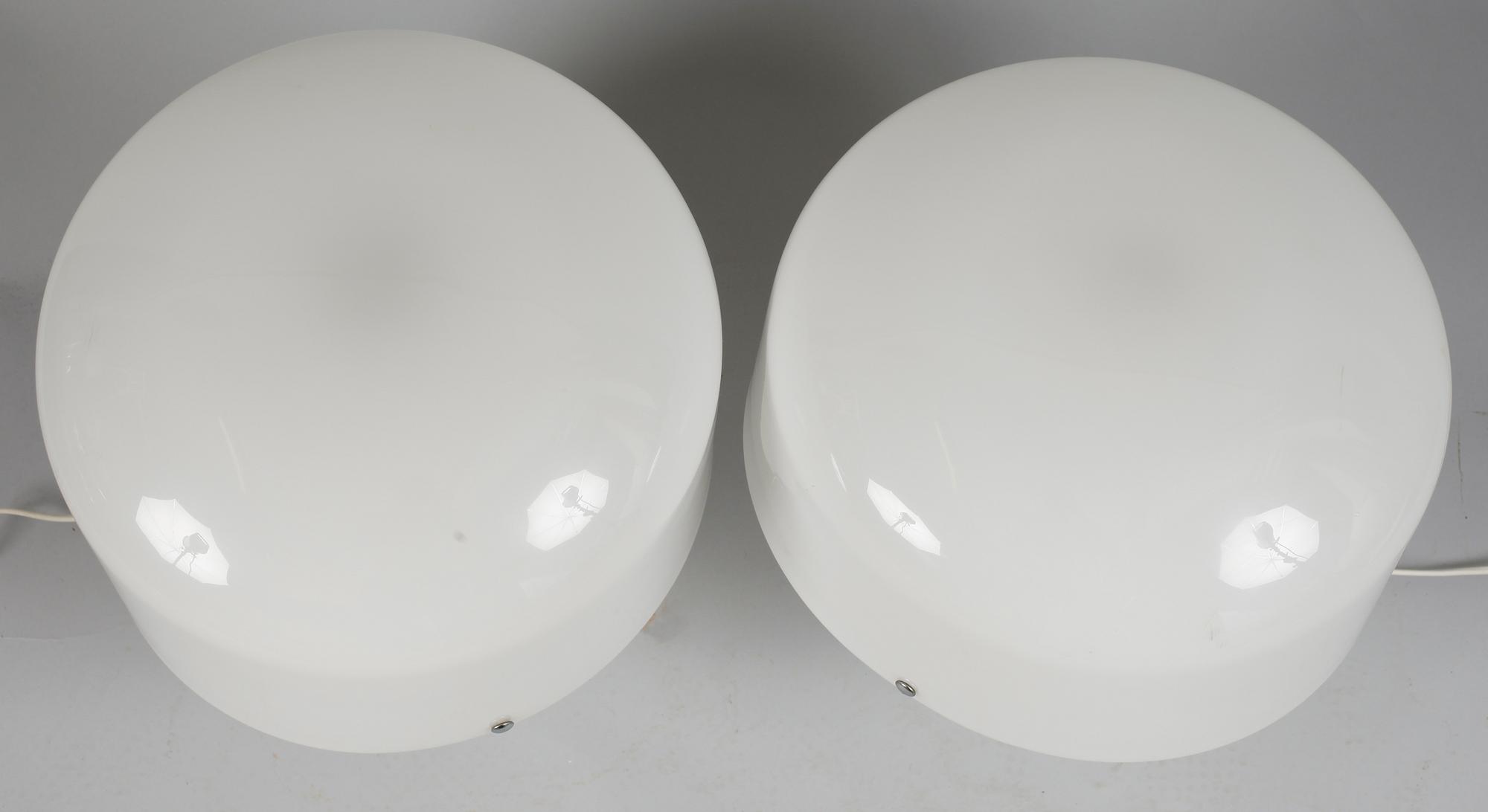 BORDSLAMPOR, 1 par, vit plast, 1960-tal.