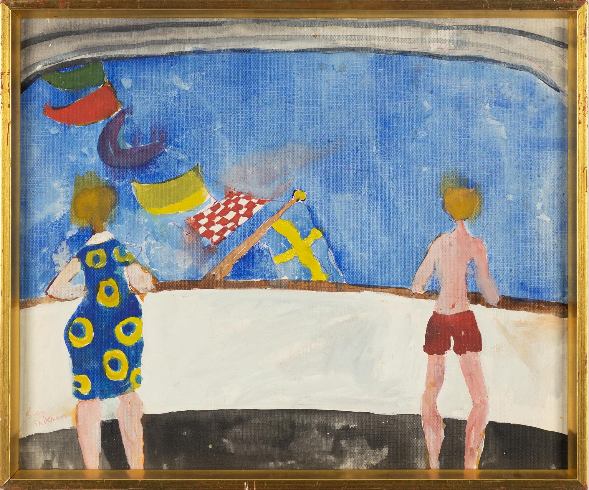 Sven X:et Erixson, oil/tempera on canvas/paper-panel, signed.