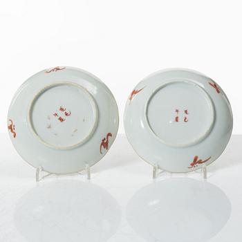 Fat, sex stycken, porslin, Kina, sen Qingdynasti / omkring 1900.