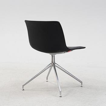 Lievore Altherr Molina, a leather and steel 'Catifa' office chair for Arper, Italy.