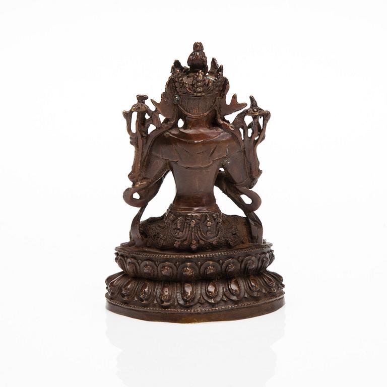 BODHISATTVA MANJUSHRI, skulptur, mässing, Tibet, 1900-talets senare hälft.