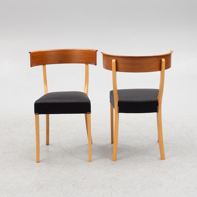 Josef Frank, a set of 4 Klismos chairs, model B 300, Firma Svenskt Tenn, Sweden, 2012.