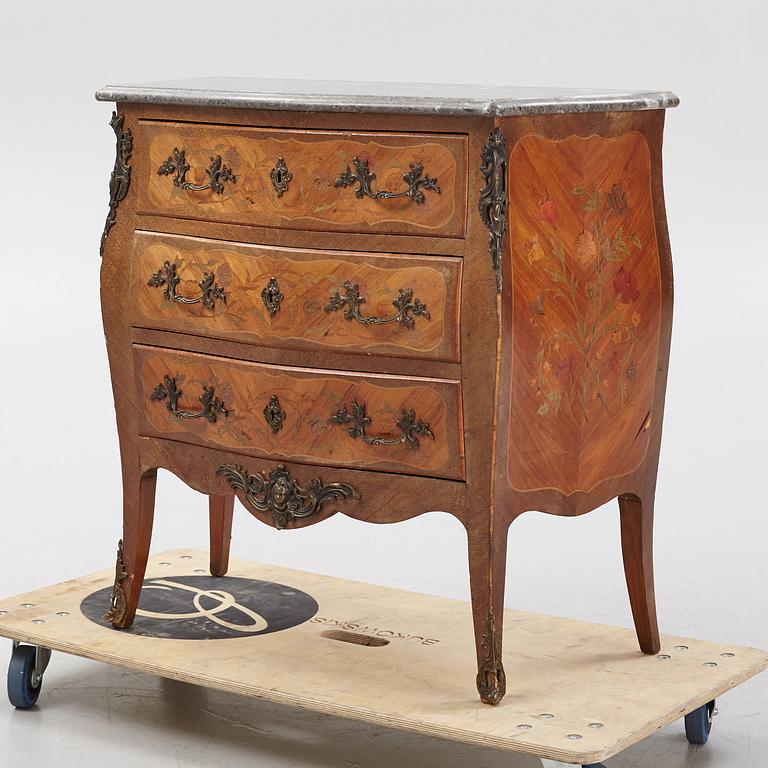 A Louis XV-style marquetry commode, first part of the 20th century.