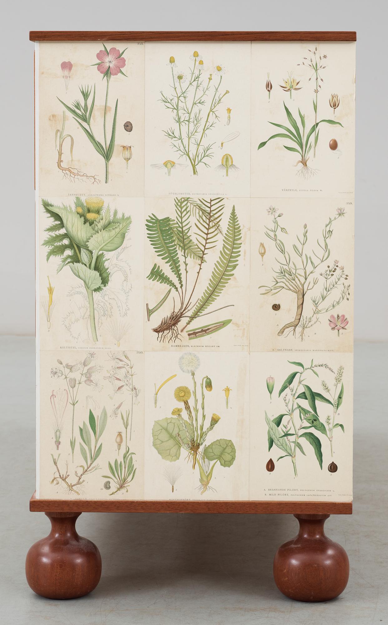 A Josef Frank chest of drawers, 'Flora' by Svenskt Tenn, model 1050.