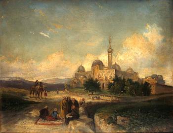 GERMAINE FABIUS BREST, tillskriven, olja på pannå. 1800-talets slut.