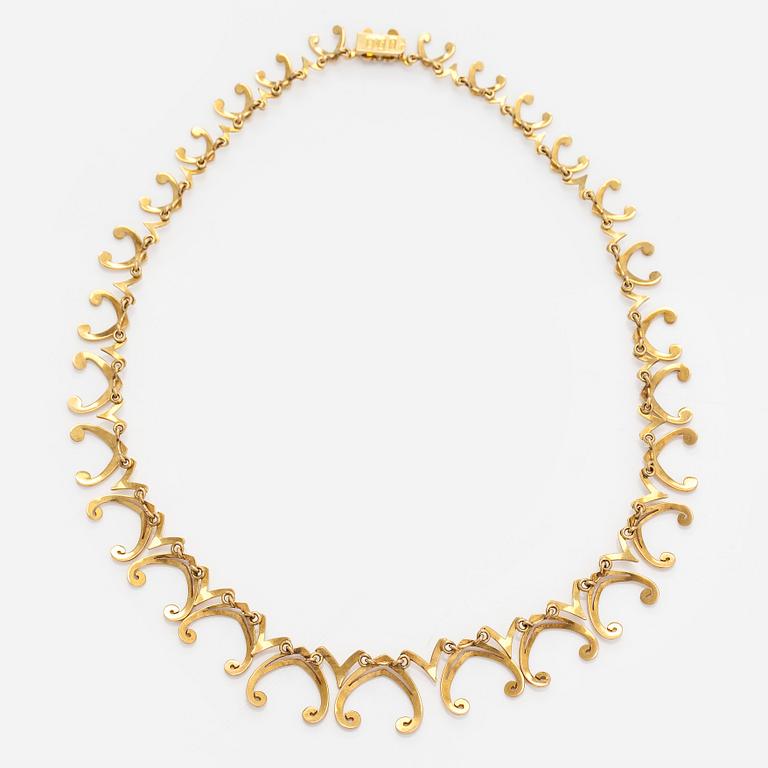 Collier, 18K guld, Timanttikoru, Helsingfors 1965.