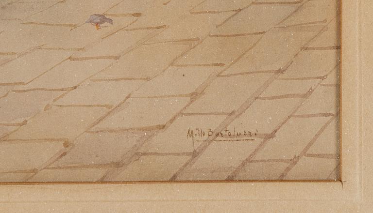 Camillo Bortoluzzi, watercolour & gouache, signed.