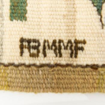 Märta Måås-Fjetterström, tapestry, "Flower Panel", tapestry technique, approx. 27.5 x 29 cm, signed AB MMF.