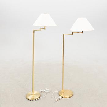 Floor lamps 2 pcs and wall lamp late 20th century.