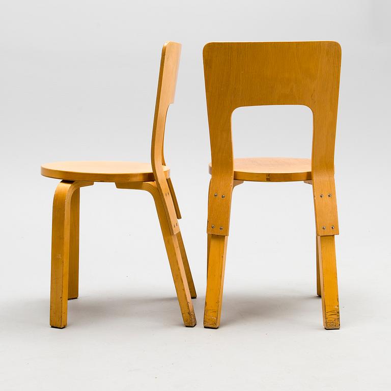 ALVAR AALTO, A SET OF 8 CHAIRS. NO 66, design 1933.