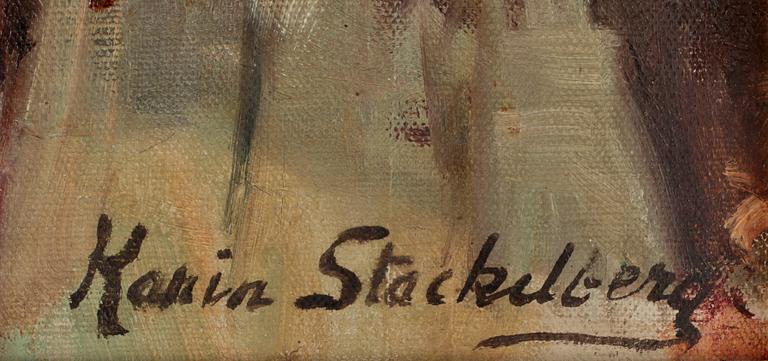 KARIN STACKELBERG, olja på duk på pannå, sign.