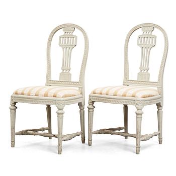 67. A pair of late Gustavian late 18th century chairs.