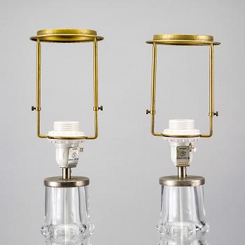 A pair of Orrefors table lamps later part of the 20th century.