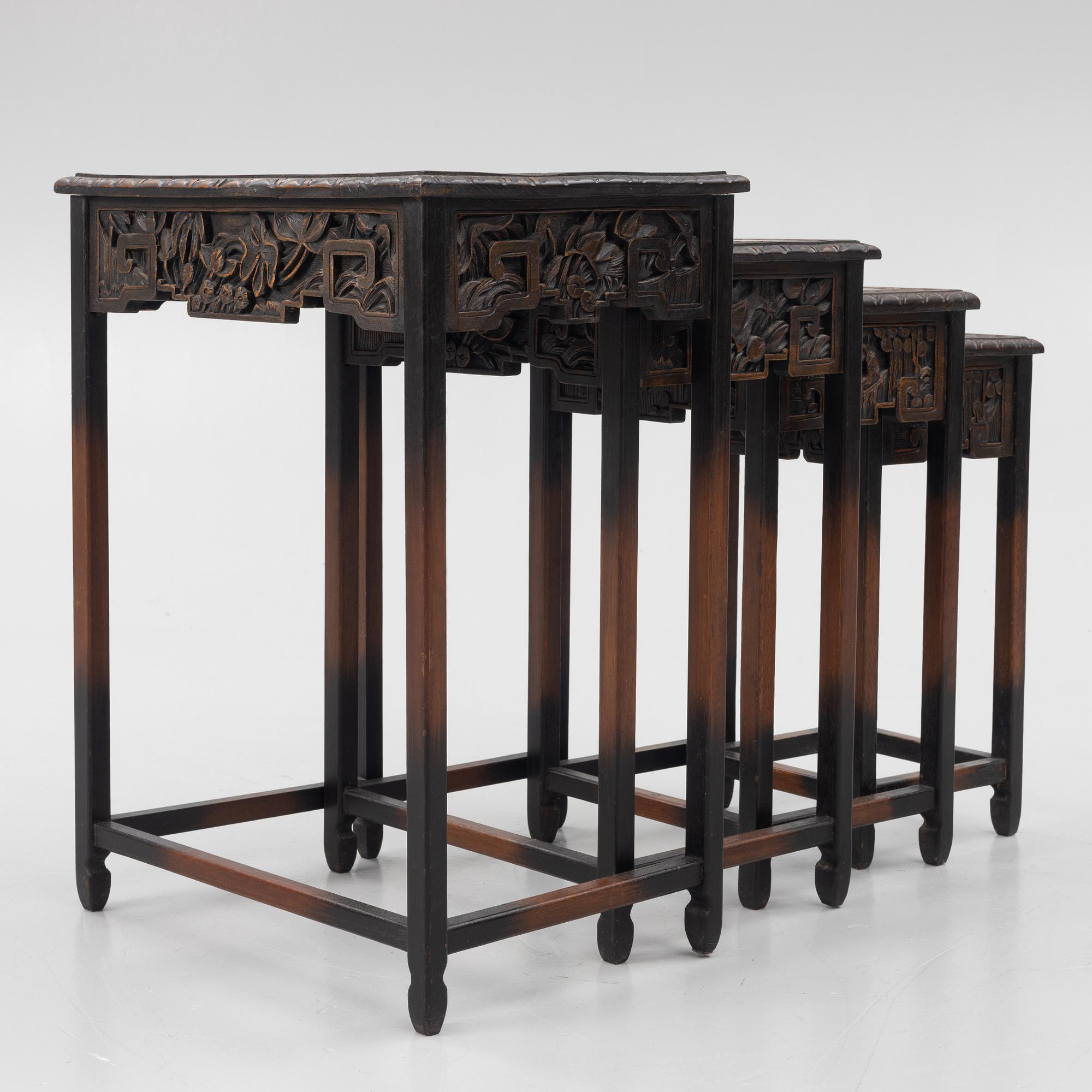 Four nesting tables, China, 20th Century.