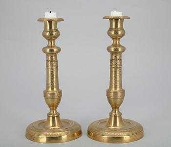 LJUSSTAKAR, ett par, brons, 1800-talets mitt.
