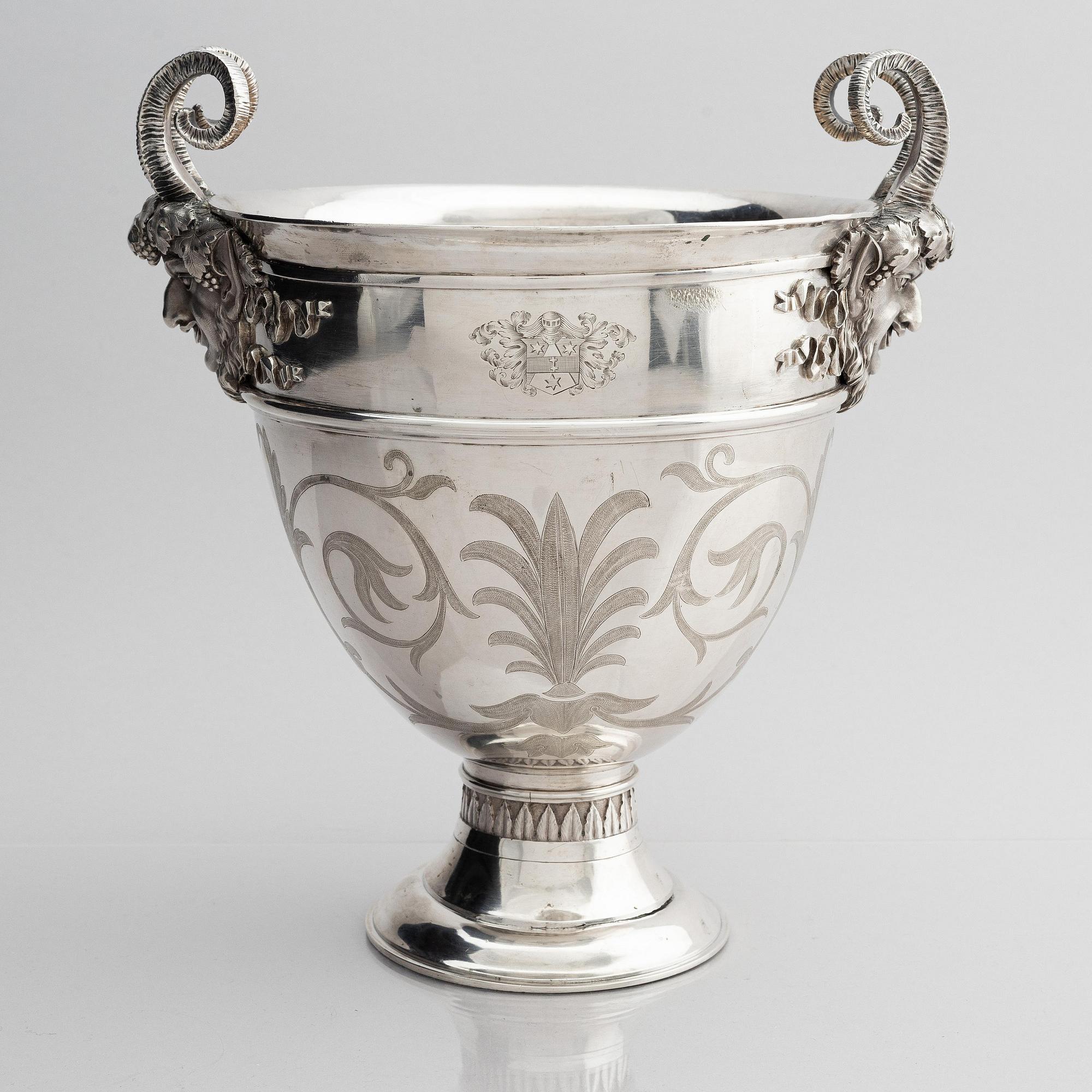 A pair of Swedish 18th century silver wine coolers, marks of Pehr Zethelius, Stockholm 1793.
