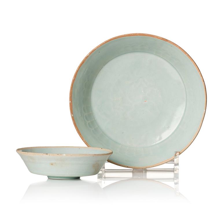 Two qingbai dishes, Song dynasty (960-1279).