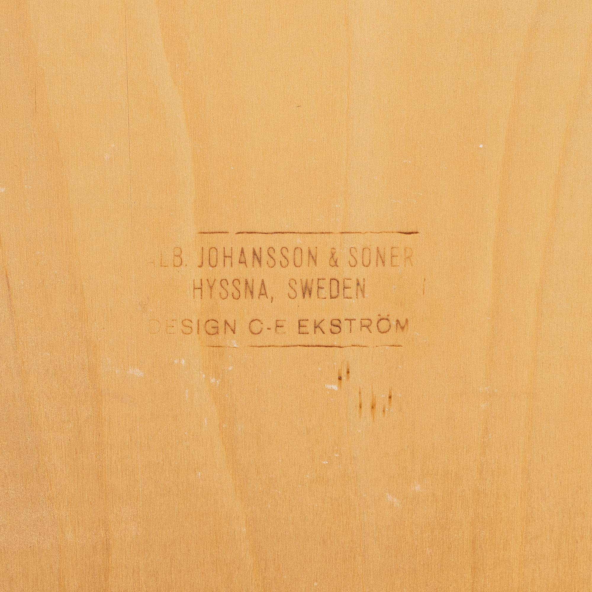 Carl Ewert Ekström, a set of four chairs, Albin Johansson & Söner, Hyssna, Sweden, 1960's.