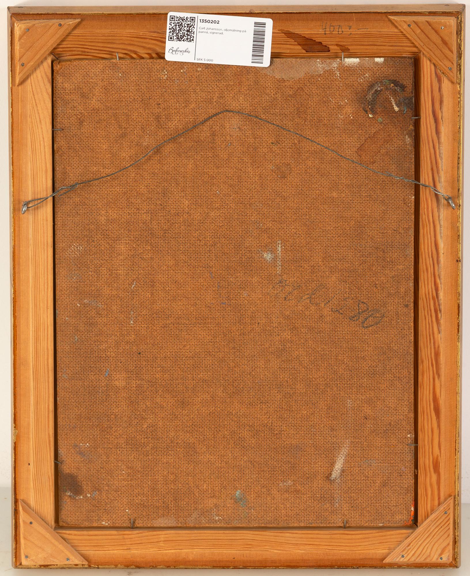 Carl Johansson, oil on panel, signed and dated -43.