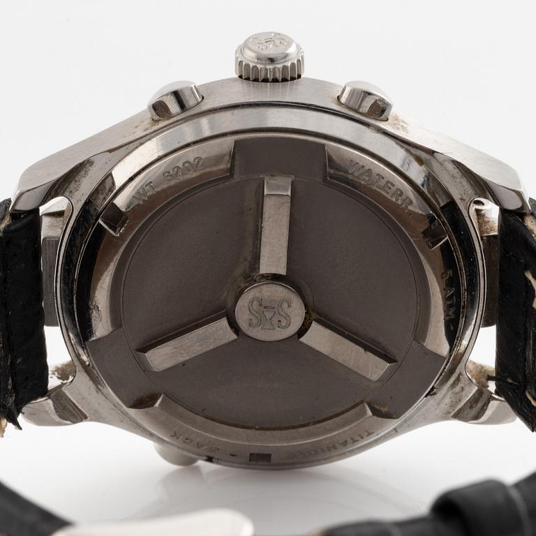 Sjöö Sandström, Chronolink, Worldtimer UTC, wristwatch, 40 mm.