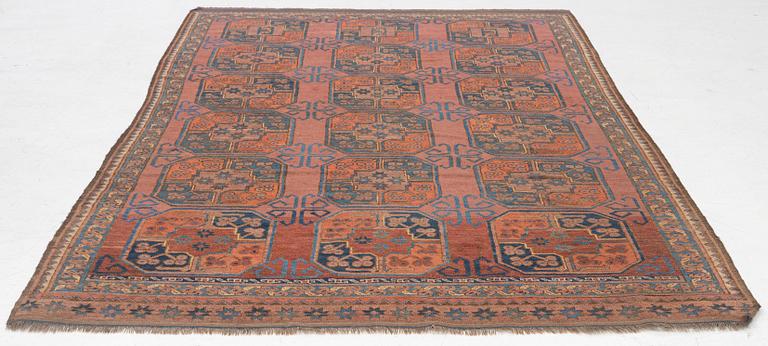 An antique Ersari, c. 237 (+7cm flat weave) x 158 cm.