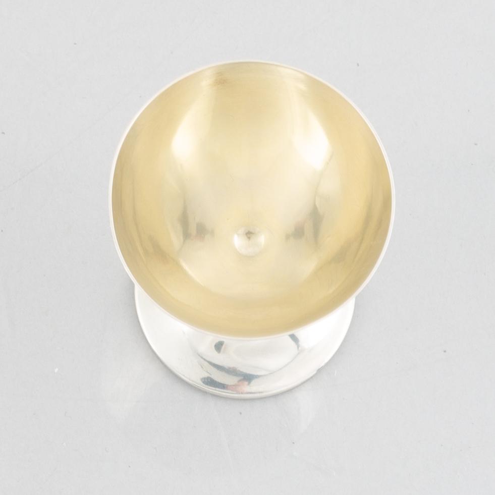 Glasses, 8 pcs, sterling silver, around the mid-20th century.