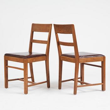 Oscar Nilsson, attributed to, a set of eight chairs (6+2), likely executed at Isidor Hörlin AB, Stockholm in the 1930s-40s.