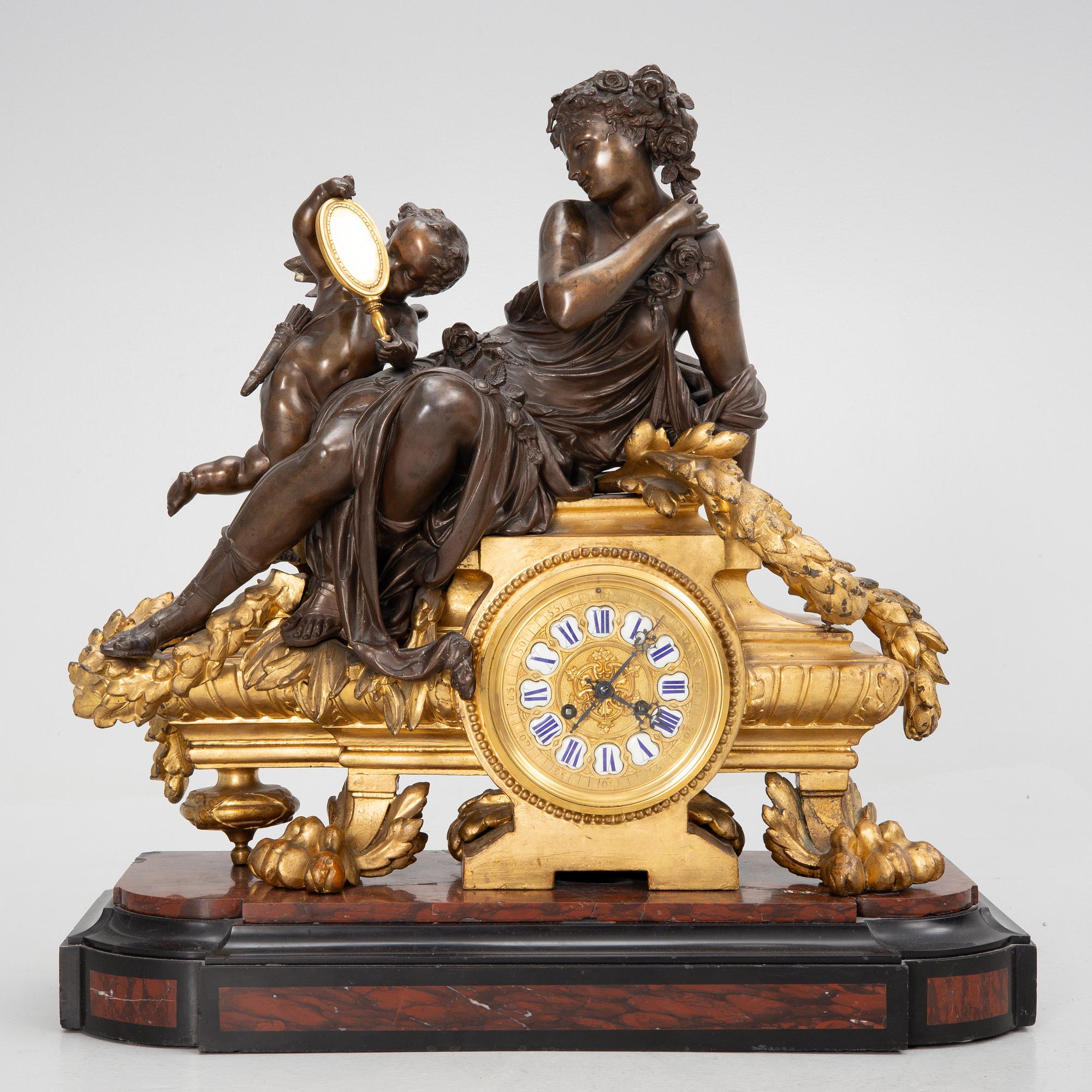 A large mantle clock, France, second half of the 19th century.